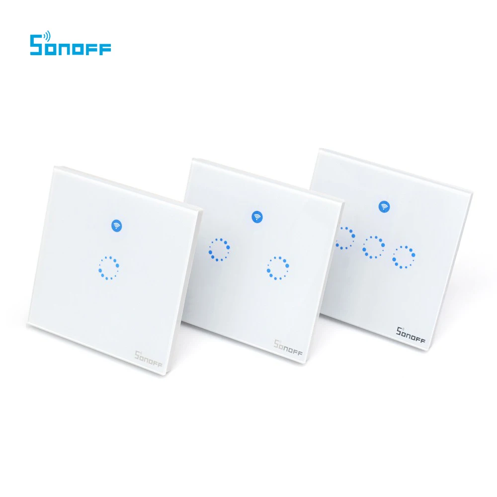 Sonoff T1 EU / UK 1 /2 / 3 Gang WiFi Smart RF/ APP/ Touch Control Wall Light Timer Switch 86 Type Panel Home Automation цена Sonoff T1 EU / UK 1 /2 / 3 Gang WiFi Smart RF/ APP/ Touch Control Wall Light Timer Switch 86 Type Panel Home Automation цены онлайн