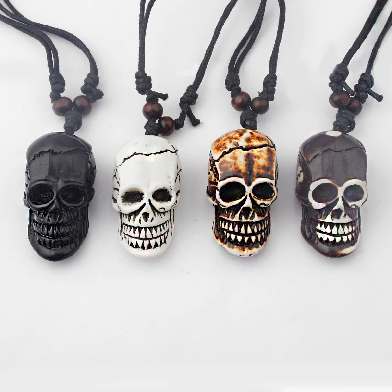 Tiki Man Skull Pendant Necklace