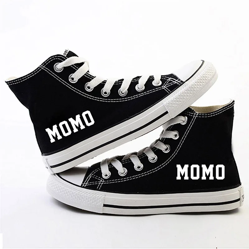 Dropshipping TWICE With The Same Paragraph High-top Canvas Shoes For Men And Women Students Leisure shoes - Цвет: black2