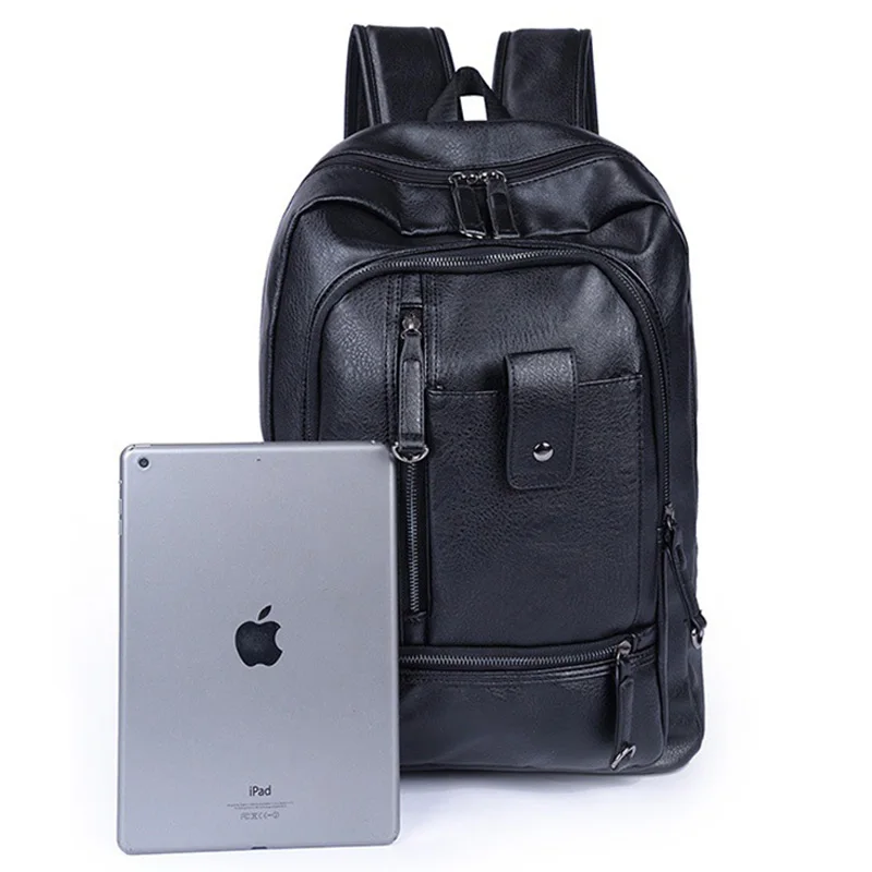Мужской рюкзак, мужской рюкзак из искусственной кожи, рюкзак для подростков, повседневные мужские рюкзаки большой емкости, сумка для ноутбука, роскошные дорожные сумки