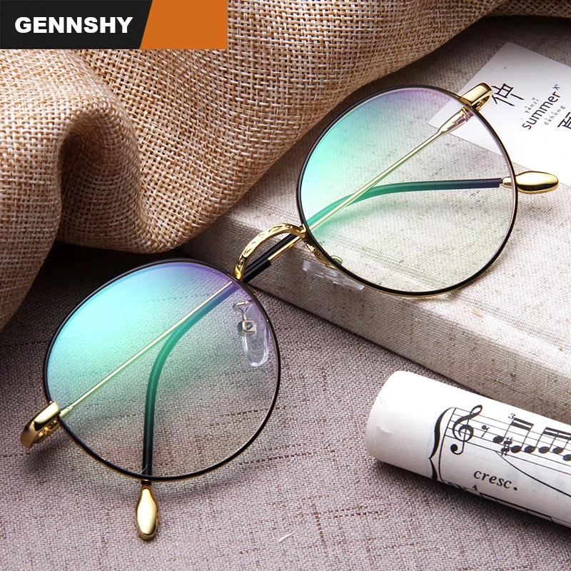 

2017 Retro Metal Optical Frame Unisex Vintage Round Gun Metal Eyeglasses Frame Women Men Brand Design Eyewear Unique Style