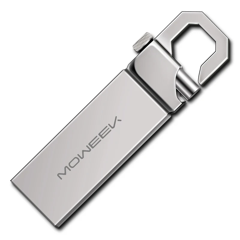 Moweek, USB флеш-накопитель, usb 2,0, реальная емкость, 8 ГБ, 16 ГБ, 32 ГБ, 64 ГБ, 128 ГБ, USB флешка, водонепроницаемая флешка, металлический ключ, флэш-диск - Цвет: sliver