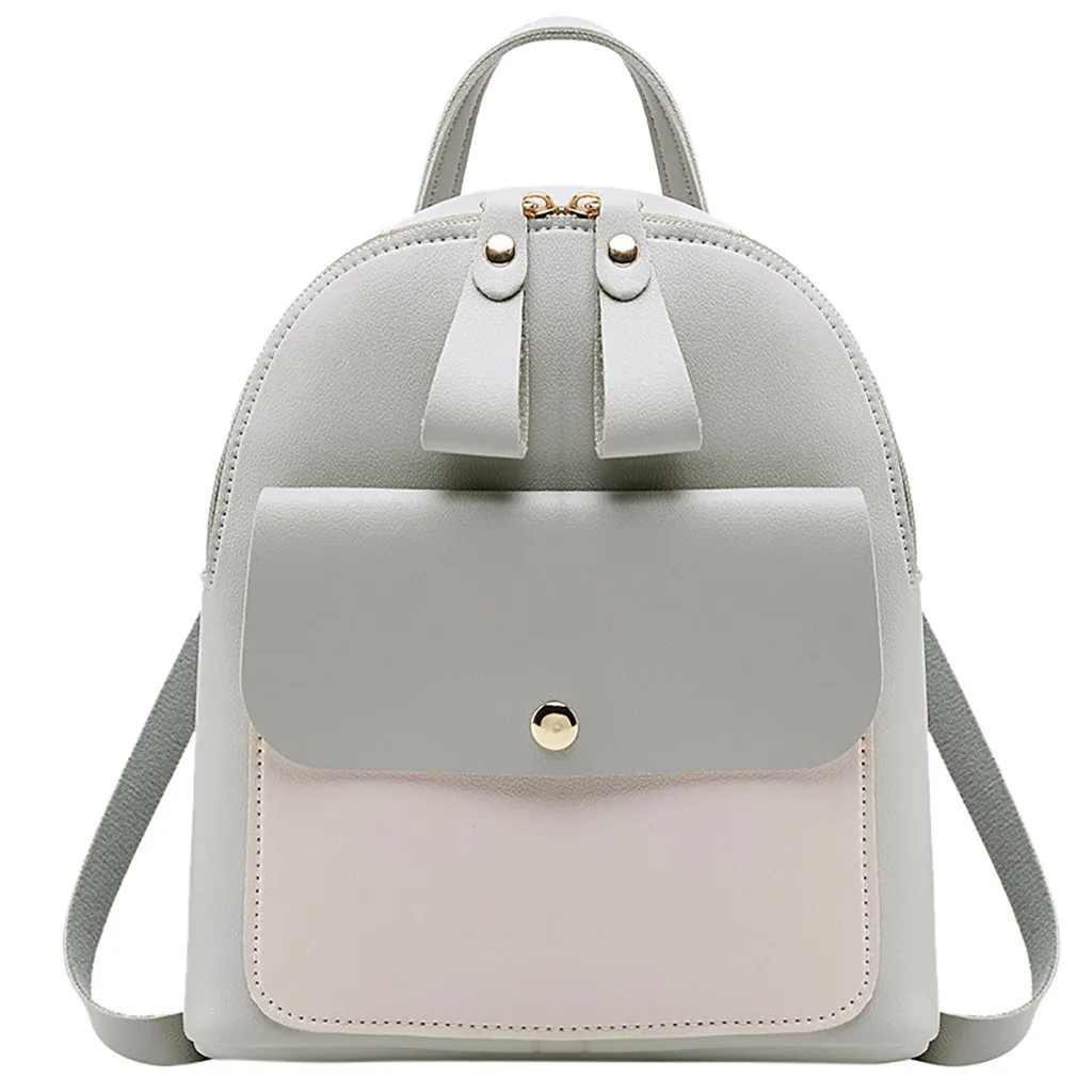 

2019 Women Leather Backpack Children Backpack Mini Backpack Women Cute Panelled Backpacks for Teenage Girls Small Bag #8L