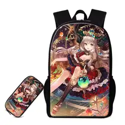 Новый модный мультяшный аниме-рюкзак для девочек, школьные сумки, набор из 2 предметов, сумка для книг, пенал для студенток, Женский