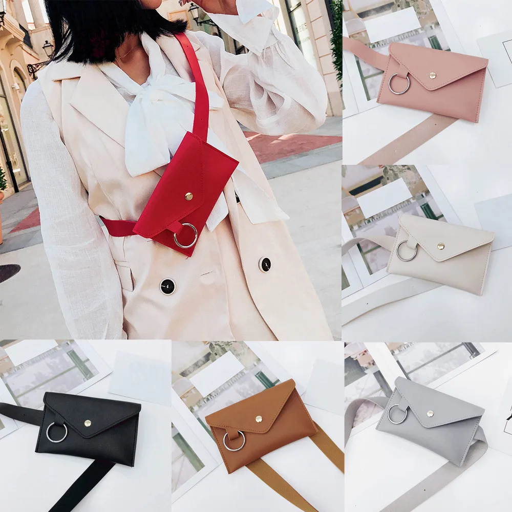 

KKMHan Famous Brand Fashion Women Pure Color Ring Leather Messenger Shoulder Bag Chest Bag Dropshipping schoudertas dames