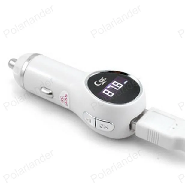 Портативный Bluetooth автомобильный комплект fm-передатчик Hands Free AuxMp3 плеер модулятор с светодиодный дисплей двойной USB зарядное устройство fm-передатчик