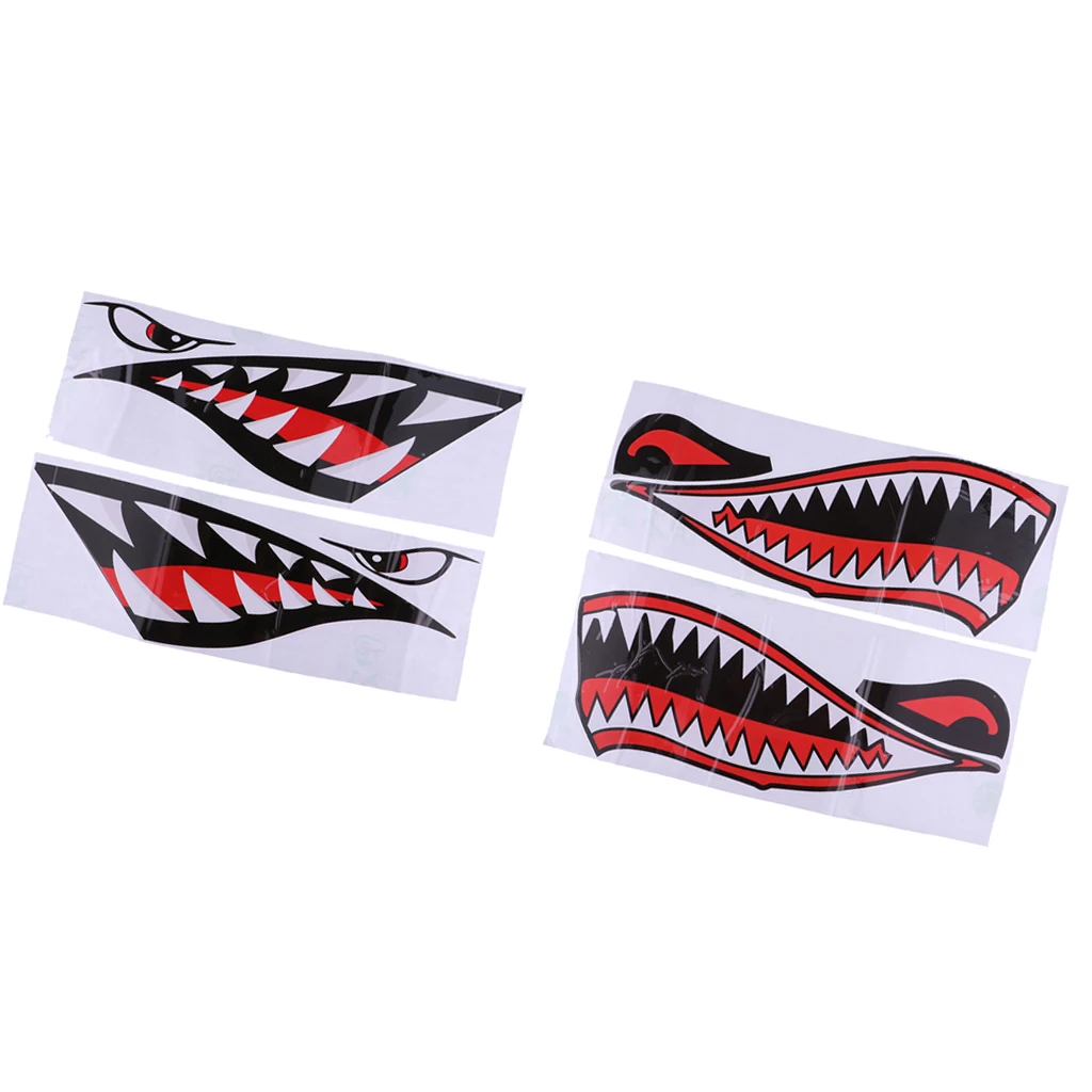 Marine 2 Pairs Shark Stickers Reflective Decals for Kayak Fishing Boat Dinghy Yacht Car Truck Window Wall - Easy to Apply