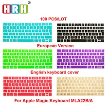 HRH 100 шт ЕС/Великобритания Силиконовый чехол для клавиатуры кожи для Клавиатура Apple Magic MLA22B/A Европейская/ISO раскладка клавиатуры силиконовая кожа