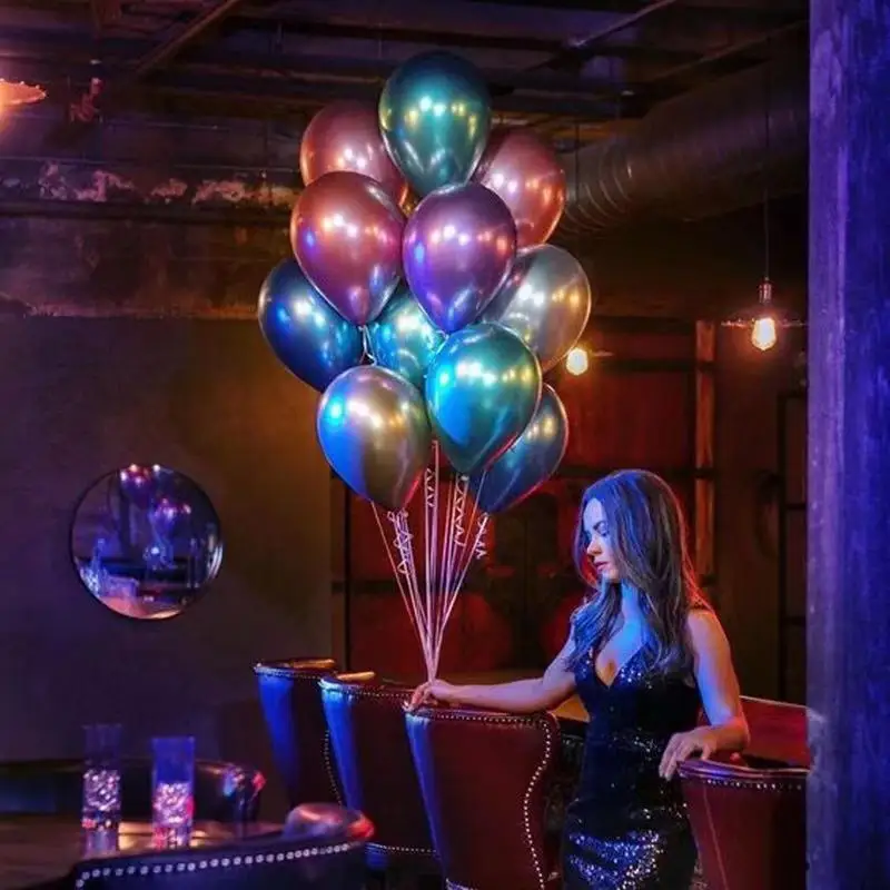 

10pcs 12inch New Glossy Metal Pearl Latex Balloons Thick Chrome Metallic Colors Inflatable Air Balls Globos Birthday Party Decor