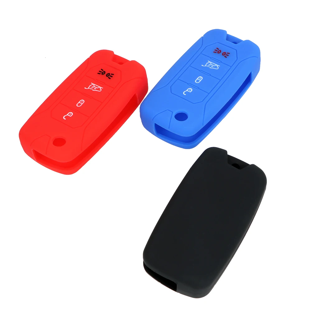 

Car Key Cover Silicone For Jeep Renegade 2016 4 Button Car Silicone Rubber Key Car Styling Remote Key Bag