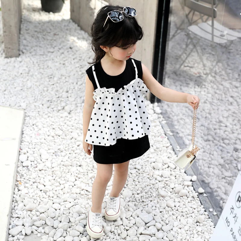 

BBZ New O-neck Dot Long Tulle Teen Girl Elegant Children Clothing Kids Dresses Princess Bow Wedding Gown