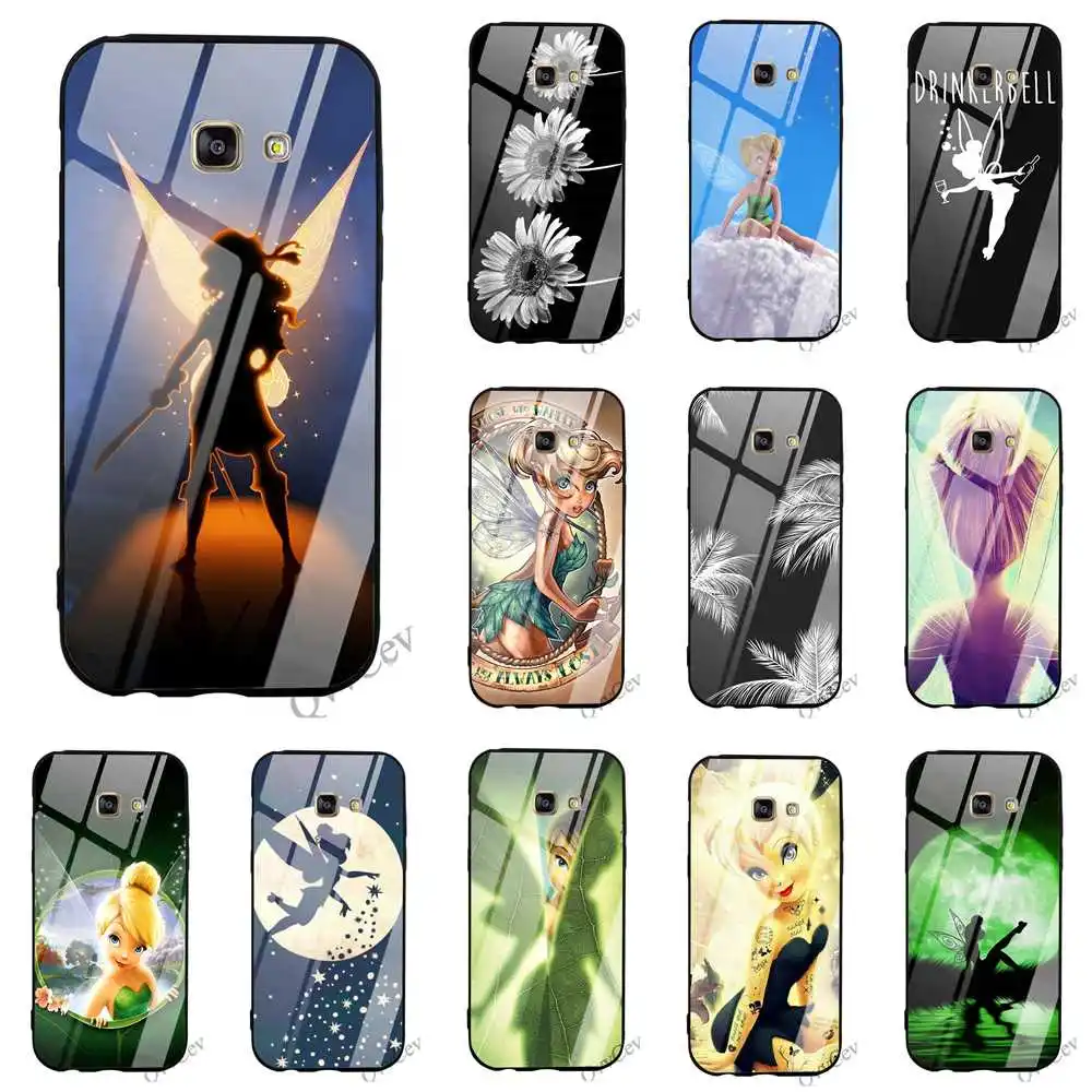

Protective Tinker Bell Tinkerbell Tempered Glass Phone Case for Samsung Note 8 Cover 9 Galaxy S7 Edge S8 S9 Plus S10 Back