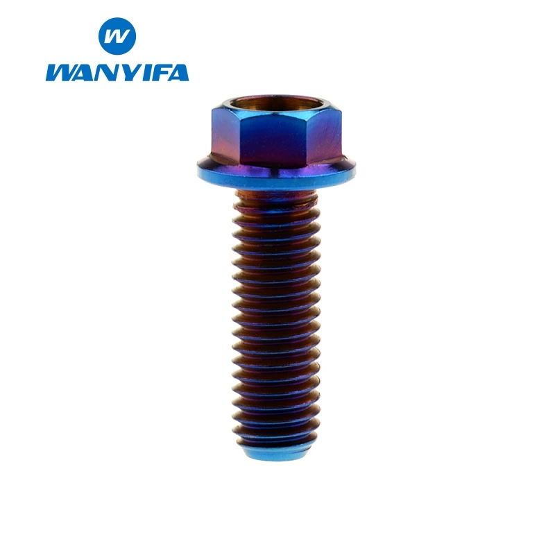 M8x25 Blue Ваньифа Винт С Титановым болтом M8x15 20 25 30 35 40 45 50 55 60 65 мм Маленькая Фланцевая головка для велосипеда тормоз велосипед часть золото синий цвет - Цвет: M8x25 Blue