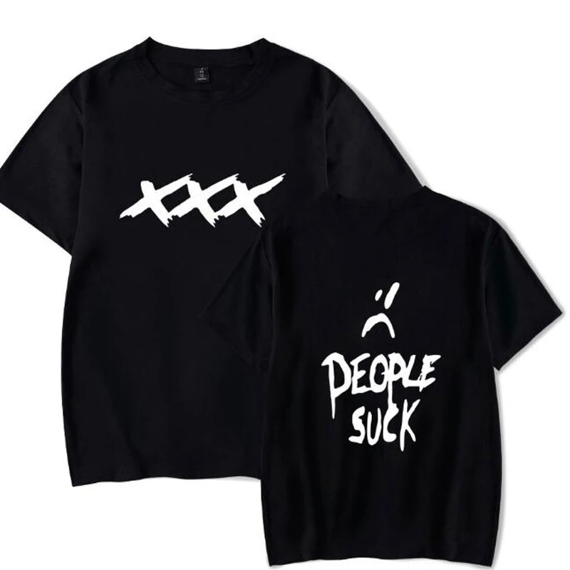 

100% Cotton People Suck xxxtentacion Print Men T Shirt Casual Summer Short Sleeve Mens Tshirt Male Cool T-Shirt Tee Shirts Homme