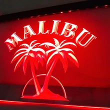 LE191-Malibu Rum Bar Pub светодиодный неоновый свет Знак Домашний Декор ремесла