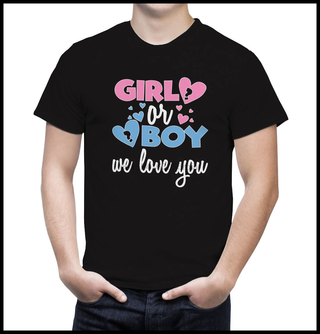 Gender Reveal Shirts for Mom and Dad Girl or Boy We Love You Family