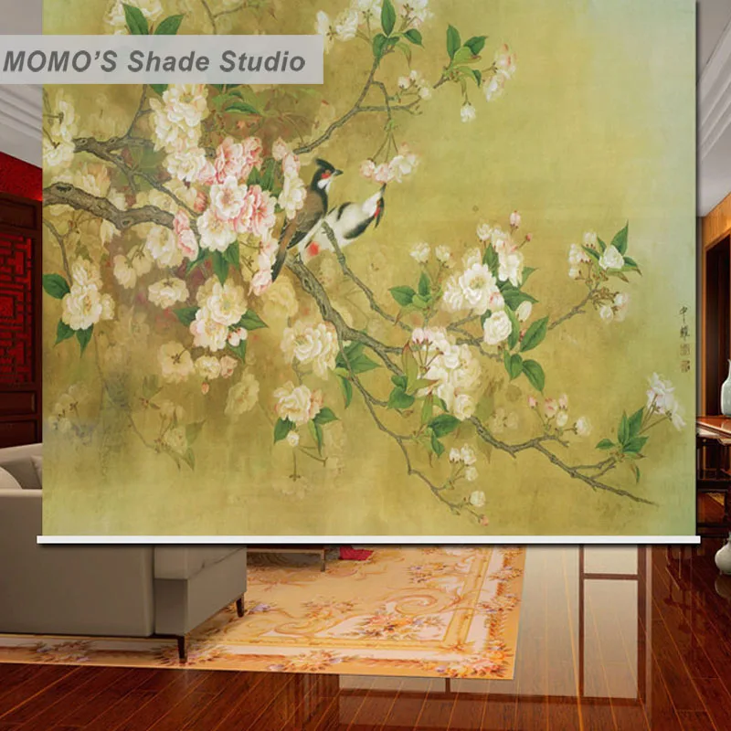 MOMO Blackout Floral Window Curtains Roller Shades Blinds Thermal Insulated Fabric Custom Size Alice 461 469