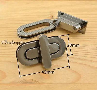 turn lock wallet purse locks twist-locks Purse Flip Locks gunmetal 45 mm  AB36