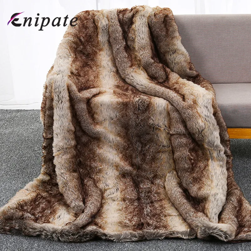 

Enipate Faux Fur Throw Blanket Super Soft Luxurious Cozy Warm Fluffy Plush Blanket for Bed Sofa Living Room Decoration 150x200cm