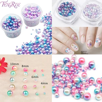 

FENGRISE 250PCS Round Pearl Gradient Magic Mermaid Party Decoration Mermaid Birthday Party Supply For DIY Craft Pearl Arts Party
