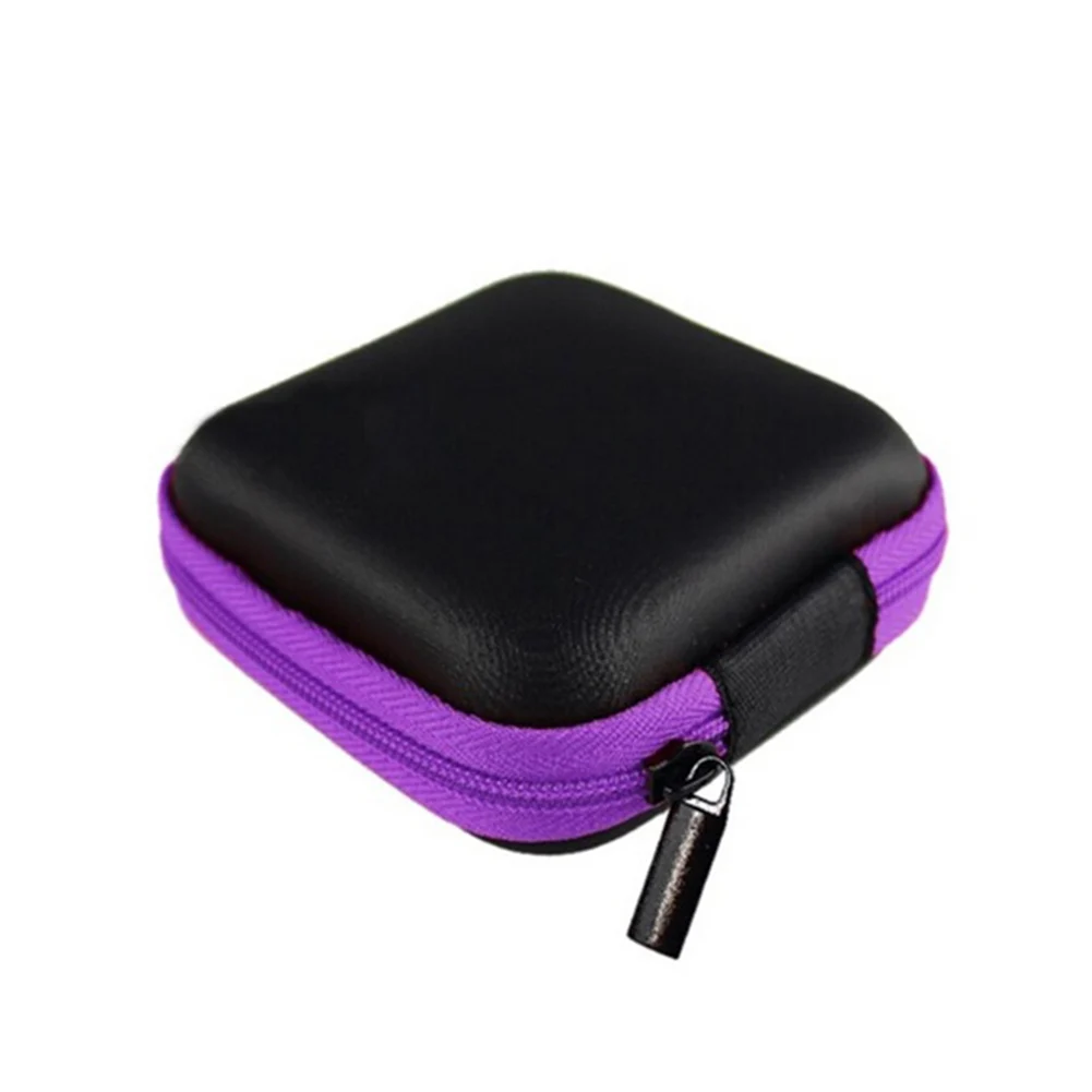 

7.5*3cm EVA Earphone Charger Data Cables Storage Box Zipper Protective Cover Case Battery Earbuds Card Storage Organizer
