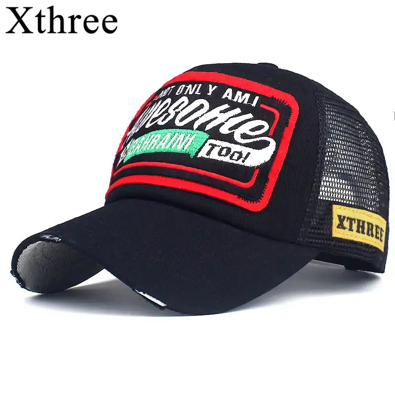 Adult Summer Mesh Trucker Caps Men Hip hop Punk Rock Snapback Hat Big