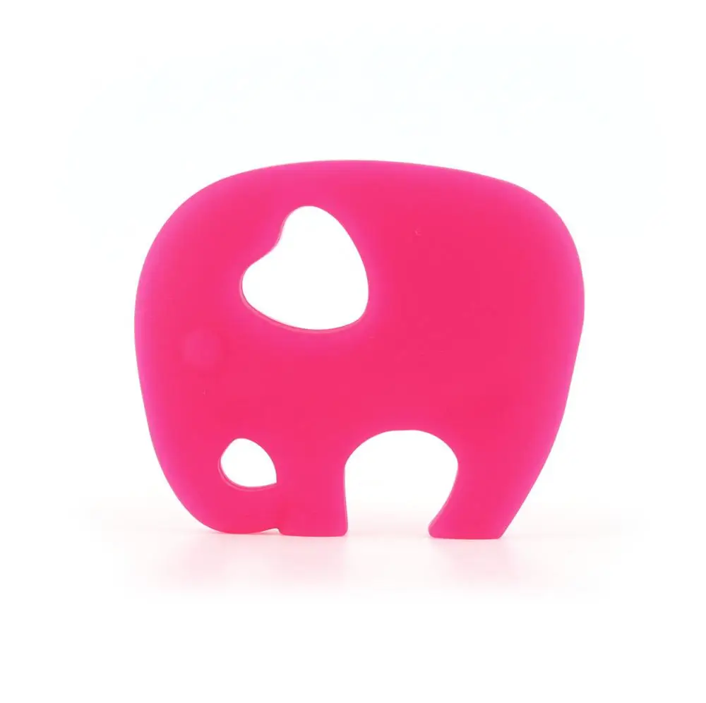 TYRY. HU 10 шт./лот, силиконовый Прорезыватель для зубов в виде слона, ожерелье, Прорезыватель для зубов, бусины, Детские Прорезыватели, BPA бесплатно - Цвет: Fluorescent red