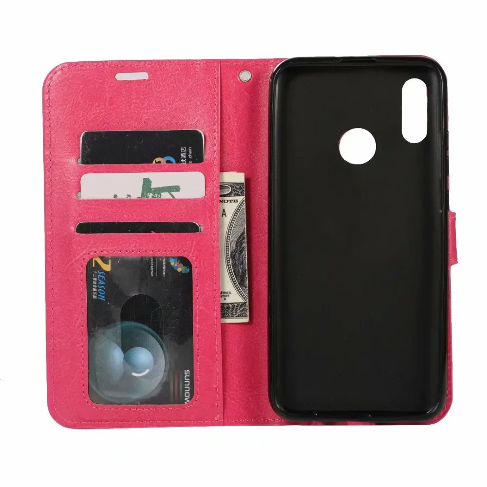 

100pcs/lot free shipping Soft TPU + PU Leather Crazy Horse Wallet Case for huawei P Smart 2019 Honor 10 Lite P30lite P30 P30PRO