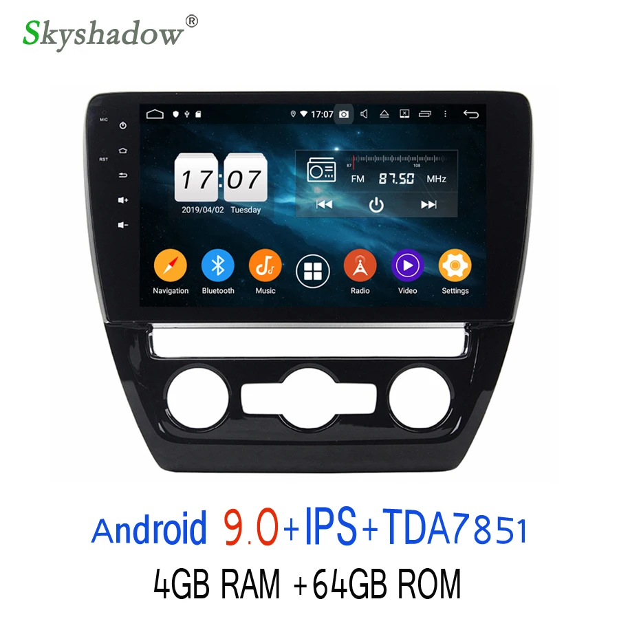 Sale HD TDA7851 Android 9.0  for VW SAGITAR 2015 2016 4GB RAM 64GB ROM 8 CORE Car DVD Player GPS Glonass map RDS Radio wifi Bluetooth 3