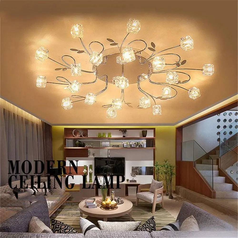 

Ceiling Lamp Modern Led Lustre Remote Control Chandeliers Lamp Crystal Lampshade Mounted Lights Luminaire Moderne Lighting Decor