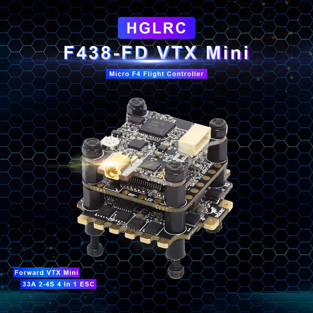 

HGLRC XJB F438-Forward VTX Mini 20x20 BlHeli_S 350mW 2-4S 38A for FPV RC drone