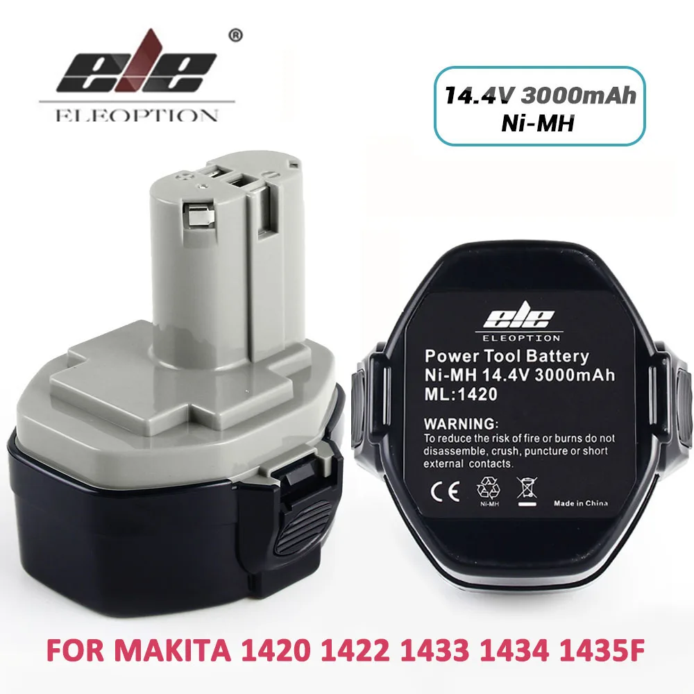 ELEOPTION 2 шт. 14,4 В 3000 мАч батарея для MAKITA 14,4 В батарея 3.0AH 1420 1422 1433 1434 1435F 193158-3 Электроинструмент Ni-MH