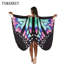 

YSMARKET New Butterfly Beach Towel big size towel colorful tippet summer wrap shirt chiffon sunscreen beach towel Cover Up E5370