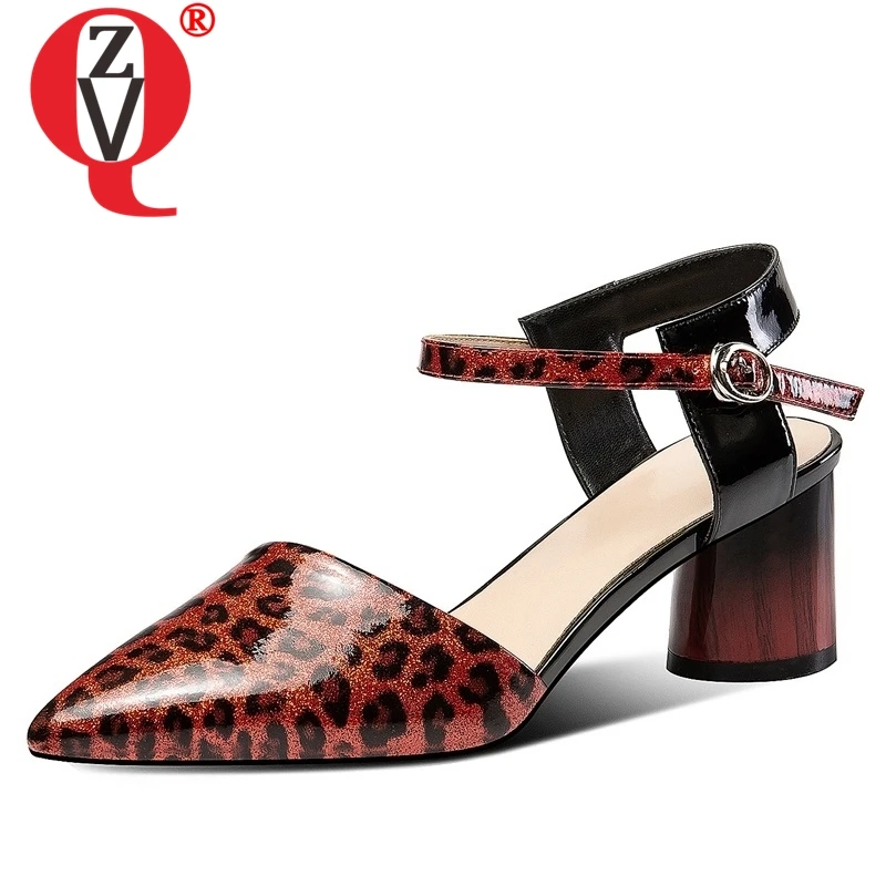 

ZVQ woman shoes 2019 summer new fashion sexy pointed toe genuine leather woman sandlas outside high strange style ladies shoes