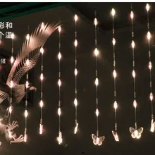 Вход перегородка украшение Занавес украшенный камнями дверь экран с разделением 80 занавес бабочка светодиодные фонари AC110V-250V