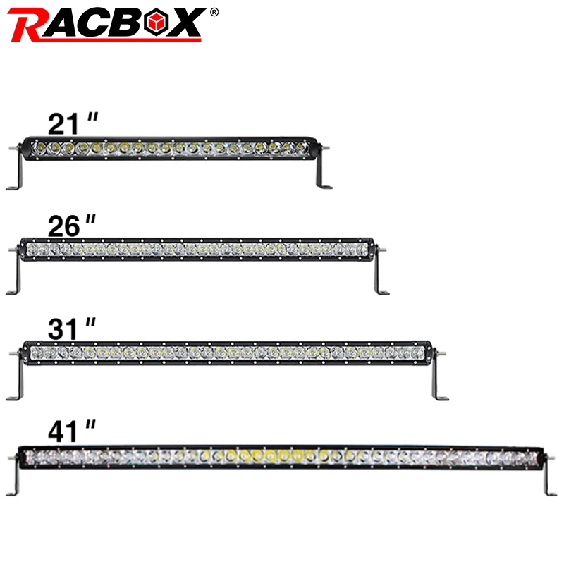 RACBOX 3D объектив 2" 26" 3" 40" 41 дюймов один ряд Светодиодный рабочий светильник бар 100 Вт 120 Вт 150 Вт 200 Вт автомобиль внедорожник 4WD лодка тонкая Светодиодная панель светильник