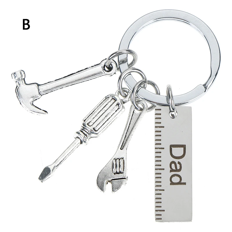 1pc Engraved Keyring Fashion Gifts Drive Safe For Dad Car Keychain Metal Key Rings