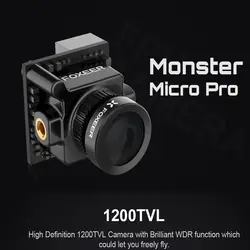 Foxeer Monster Micro Pro 1,8 мм 16:9 1200TVL PAL/NTSC переключаемый WDR низкая задержка FPV камера Встроенный OSD DC 5-40 в кронштейн видеокамера