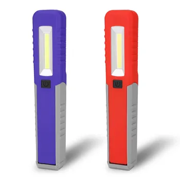 

Multifunction COB LED Mini Pen Light Work Inspection Flashlight Torch Lamp With the Bottom Magnet and Clip Red/Blue 6.5