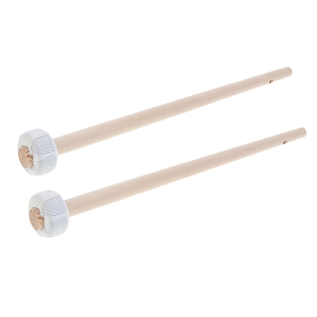 2 Pieces Small Wood Cymbal Gong Mallets Playing Beaters Hammers 25cm