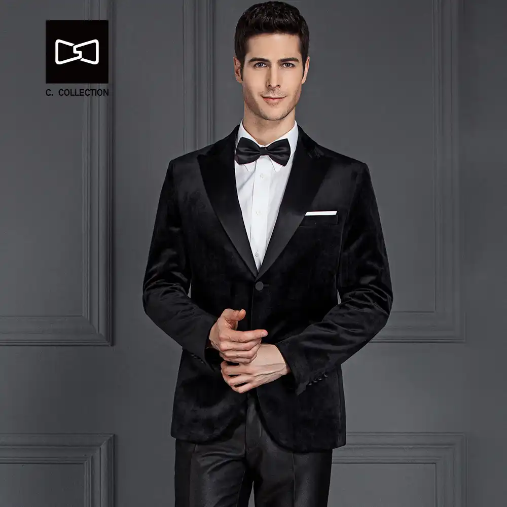 mens black velvet tuxedo pants