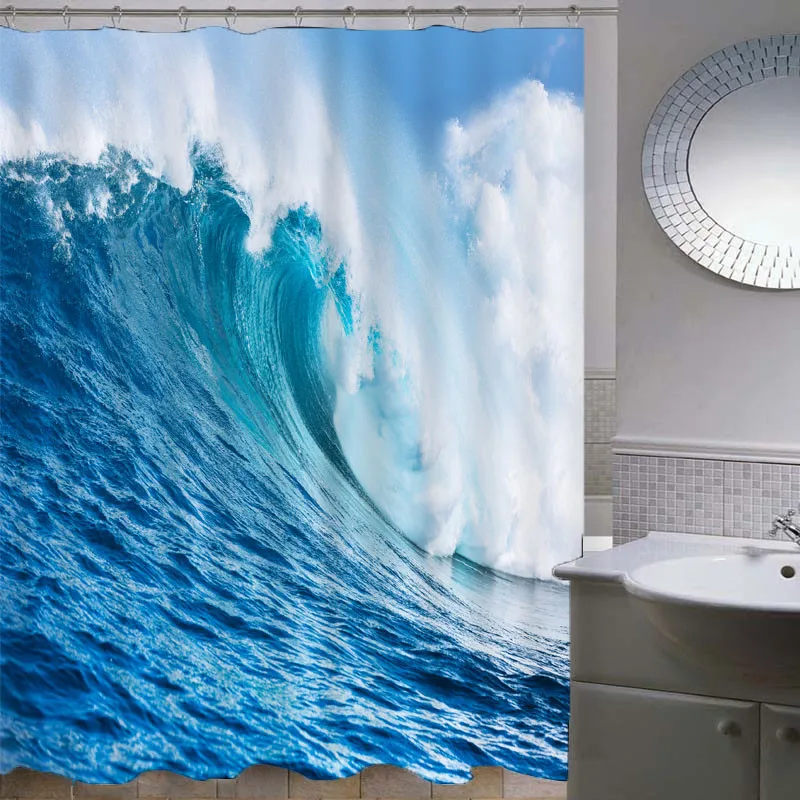 

Surge Bathroom Shower Curtains colore Design Polyester Waterproof Bath Curtains with Hooks Bathroom Product drop shipping AP16G