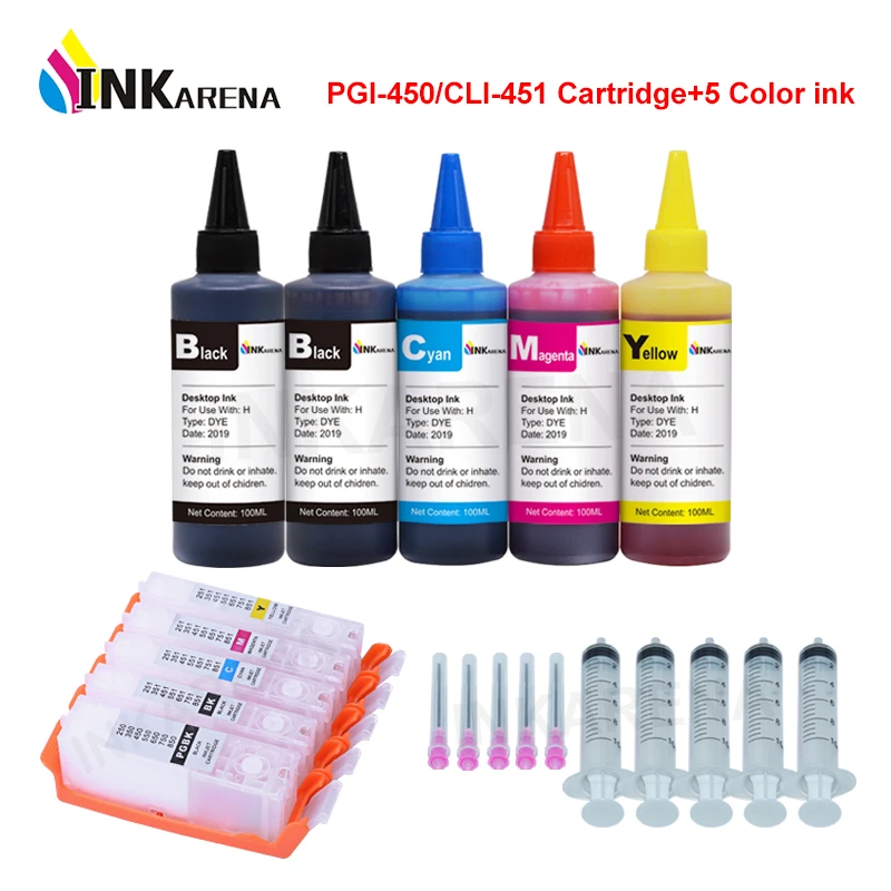 Чернильный картридж для принтеров Canon Pixma IP7240 MG6340 MG5540 450 451 PGI CLI XL 5