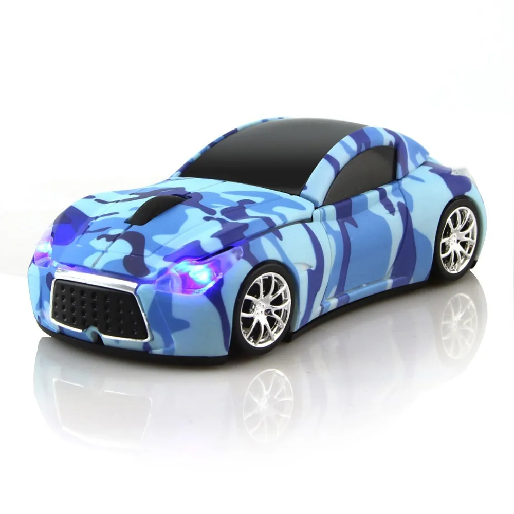3D беспроводная мышь, автомобильная мышь, беспроводная камуфляжная, 2,4 ГГц, оптическая игровая мышь, светодиодный светильник, USB приемник для ноутбука, ПК, ноутбука - Цвет: Blue Camouflage