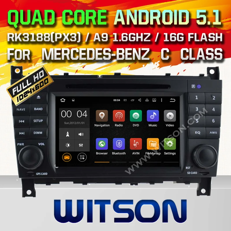 WITSON Android 5 1 Quad Core CAR DVD for MERCEDES BENZ C Class W203 CLC W203