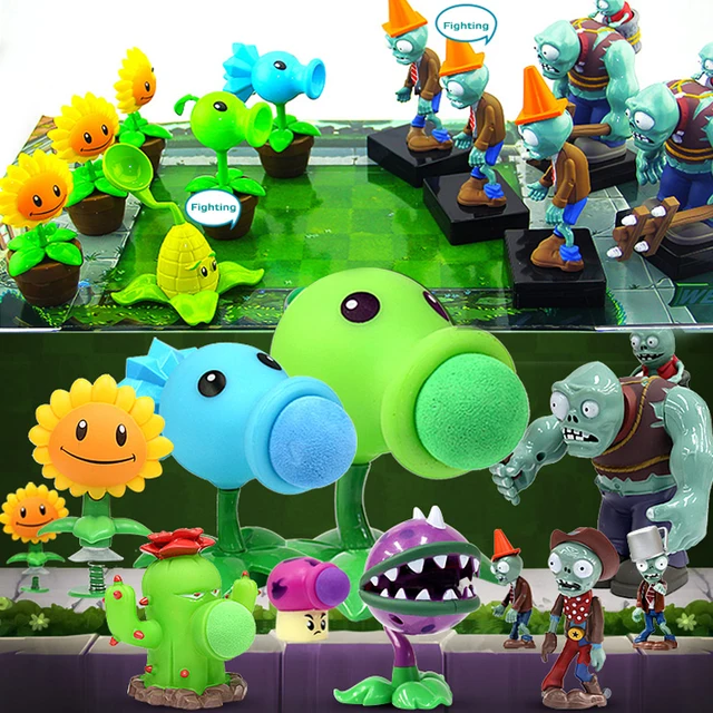 Action Figure Plants VS Zombies Toys for Children PVZ Squeeze Launch