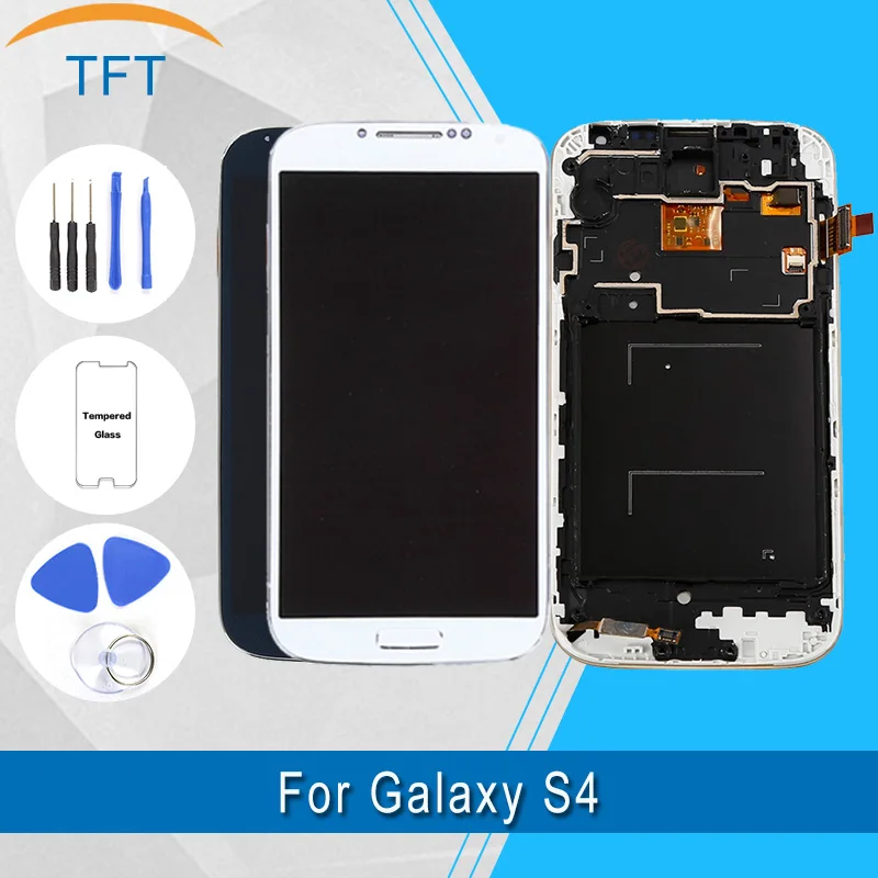 

For Samsung Galaxy S4 LCD Display + Touch Screen Digitizer Assembly 100% Tested With Frame i9500 i9505 i9506 Replacement LCD
