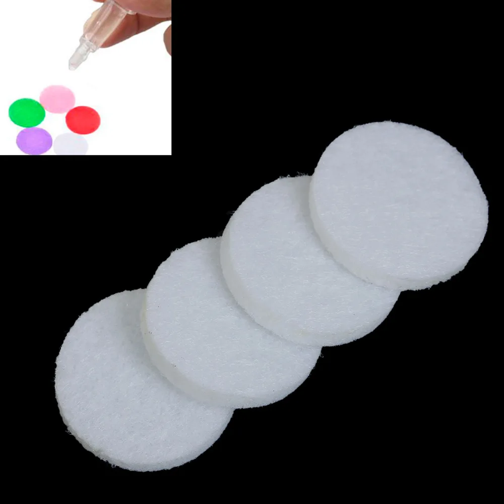 DoreenBeads 20 PCs Round White Nonwovens Felt Oil Diffuser Pads Craft