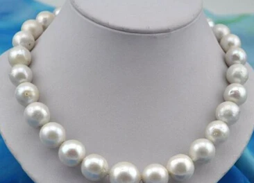

11.24 Rare huge round white reborn keshi pearl necklace 14-17MM