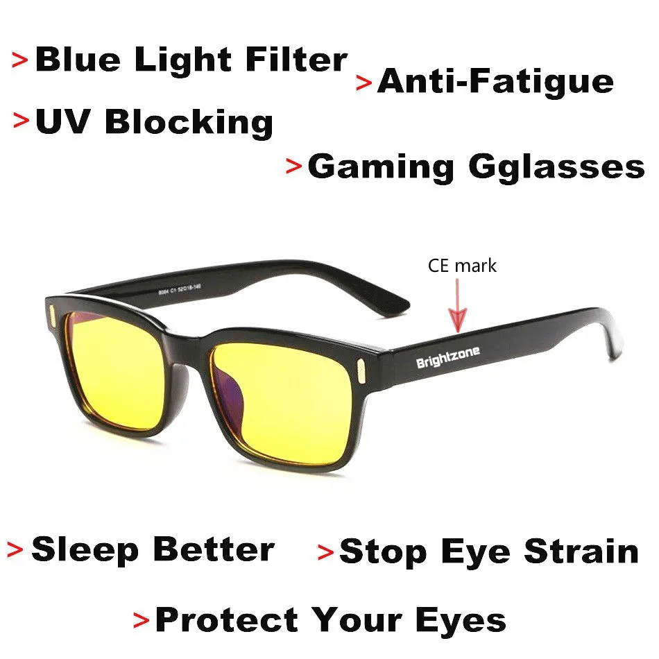 DYVision Պաշտպանեք ձեր աչքերը Լարվածության ուլտրամանուշակագույն ուլտրամանուշակագույն արգելափակում Կապույտ թեթև ֆիլտրը Դադարեցրեք աչքերի լարում պաշտպանող խաղային ակնոցները [Քնել ավելի լավ]